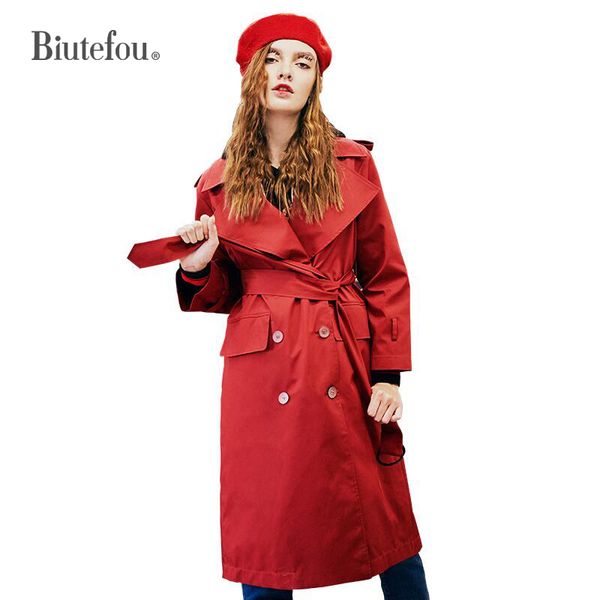 2018 autumn solid color trench women chic turn-down collar adjustable waist long coats, Tan;black
2018 autumn solid color trench women chic turn-down collar adjustable waist long coats, Tan;black