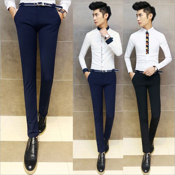 2018 autumn and winter new men's pants cotton feet pants korean slim casual trousers business suit high fashion man, White;black
2018 autumn and winter new men's pants cotton feet pants korean slim casual trousers business suit high fashion man, White;black