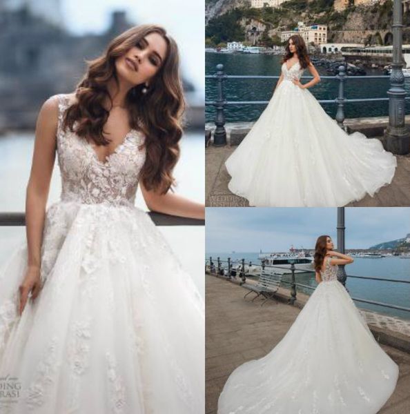la petra 2019 lace wedding dresses v neck backless bridal wedding gowns sweep train robe de mariée abiti da sposa plus size, White
la petra 2019 lace wedding dresses v neck backless bridal wedding gowns sweep train robe de mariée abiti da sposa plus size, White