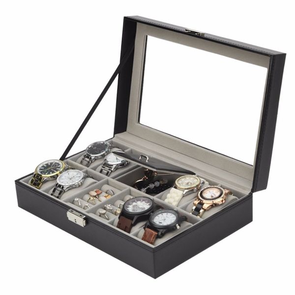 new 8+3 mixed grids watch jewelry box case pu leather suede inside word buckle storage rings bracelet display storage box casket, Black;blue
new 8+3 mixed grids watch jewelry box case pu leather suede inside word buckle storage rings bracelet display storage box casket, Black;blue