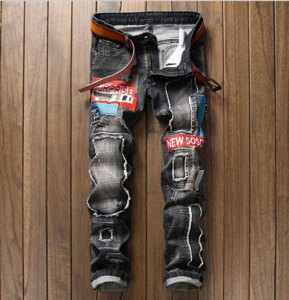 men's jeans fashion denim men slim embroidery causal pants hip hop full length trousers size 29-38, Blue
men's jeans fashion denim men slim embroidery causal pants hip hop full length trousers size 29-38, Blue
