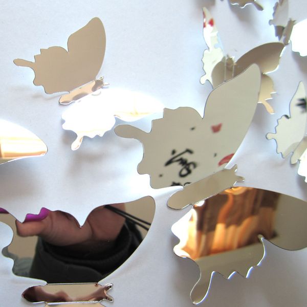 12pcs/set new arrive mirror sliver 3d butterfly wall stickers party wedding decor diy home decorations
12pcs/set new arrive mirror sliver 3d butterfly wall stickers party wedding decor diy home decorations