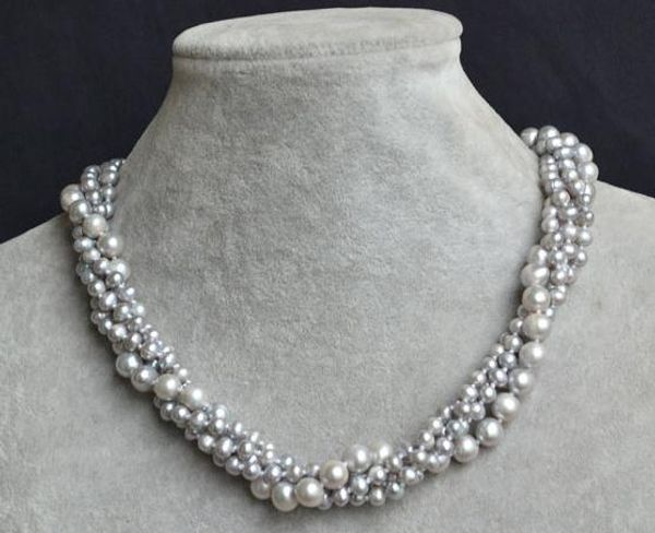 new arriver pearl jewellery,18'' gray 5-9mm 4rows natural freshwater pearl necklace,bridesmaid wedding women gift, Black
new arriver pearl jewellery,18'' gray 5-9mm 4rows natural freshwater pearl necklace,bridesmaid wedding women gift, Black