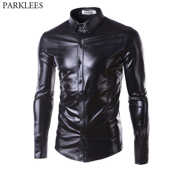 night club wear men's dress shirts camisa social 2018 brand slim long sleeve shirt men coated metallic button down black shirts, White;black
night club wear men's dress shirts camisa social 2018 brand slim long sleeve shirt men coated metallic button down black shirts, White;black