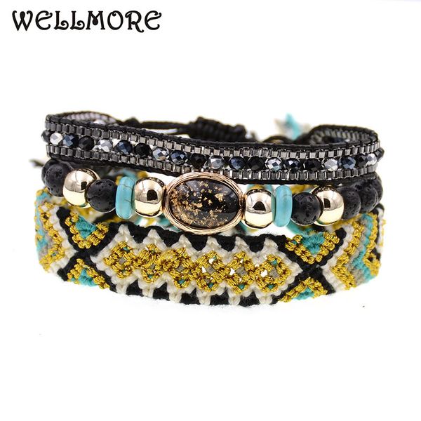 wellmore boho handmade bracelets for women 3pcs/set bracelets stone beaded charm women jewelry wholesale, Golden;silver
wellmore boho handmade bracelets for women 3pcs/set bracelets stone beaded charm women jewelry wholesale, Golden;silver