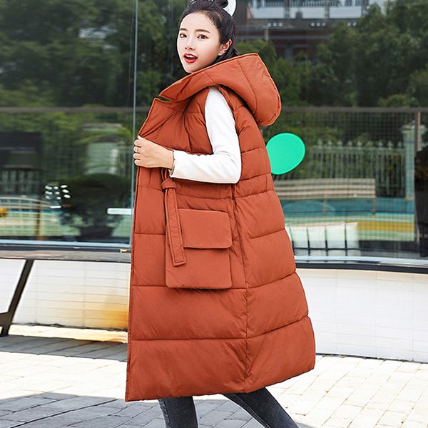 autumn winter orange black vest women waistcoat new sleeveless down long cotton vest jacket hooded warm outwear, Black;white
autumn winter orange black vest women waistcoat new sleeveless down long cotton vest jacket hooded warm outwear, Black;white