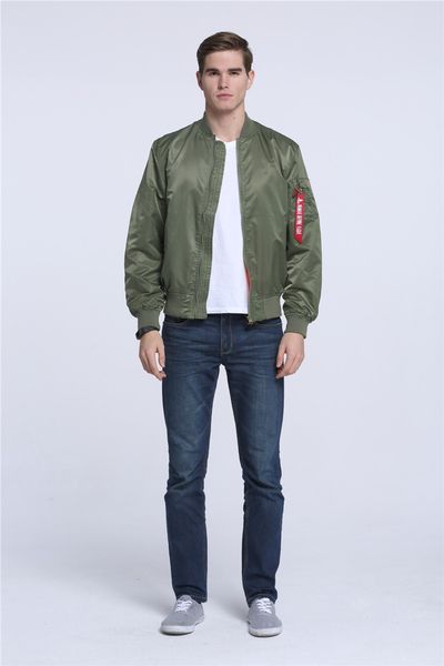 Polyester High Quality Ma1 Army Green Tactical Military Varsity Flight Windbreaker Pilot Us Air Force Bomber Jacket For Men Clothes