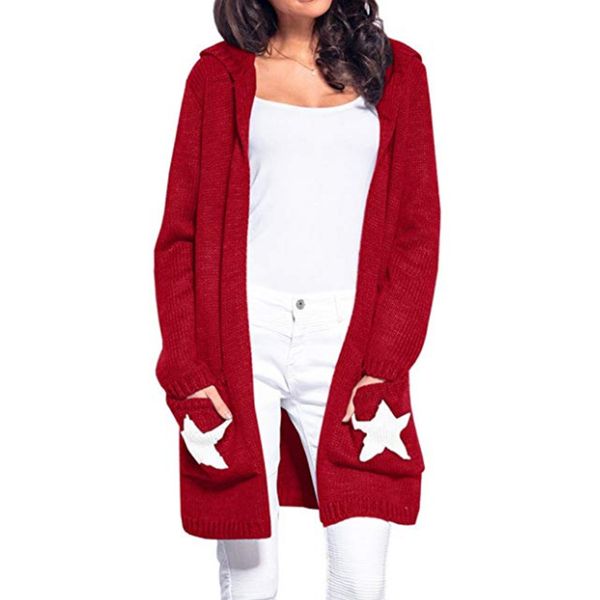 2018 autumn and winter new sweater explosion models long paragraph large pocket five-pointed star hooded women cardigan 66811, White;black
2018 autumn and winter new sweater explosion models long paragraph large pocket five-pointed star hooded women cardigan 66811, White;black