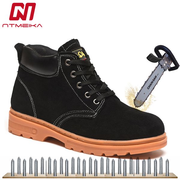 cow suede men's safety shoes steel toe fashion wear-resisting safety boots for men outdoor work shoes men big size 36-46, Black
cow suede men's safety shoes steel toe fashion wear-resisting safety boots for men outdoor work shoes men big size 36-46, Black