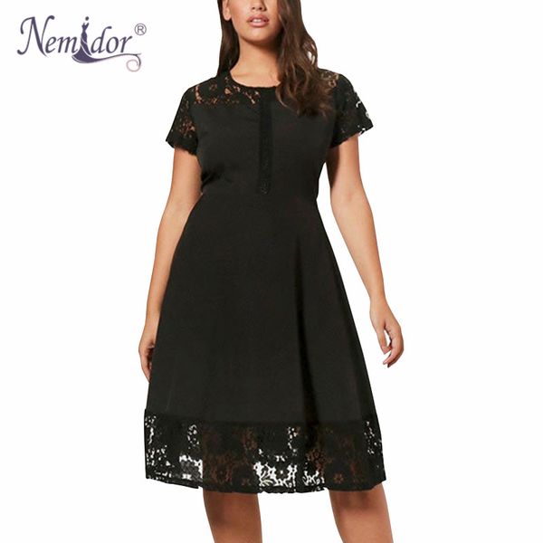 nemidor women casual short sleeve lace patchwork retro a-line dress o-neck plus size 5xl party summer midi swing dress, White;black
nemidor women casual short sleeve lace patchwork retro a-line dress o-neck plus size 5xl party summer midi swing dress, White;black
