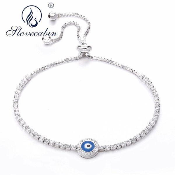 slovecabin european popular 925 sterling silver 2018 autumn cubic zircon round evil eye charm bracelet adjustable chain bracelet, Black
slovecabin european popular 925 sterling silver 2018 autumn cubic zircon round evil eye charm bracelet adjustable chain bracelet, Black