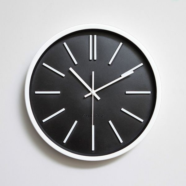 

creative modern simple measure mute wall clock living room bedroom sweep movement round wall clocks