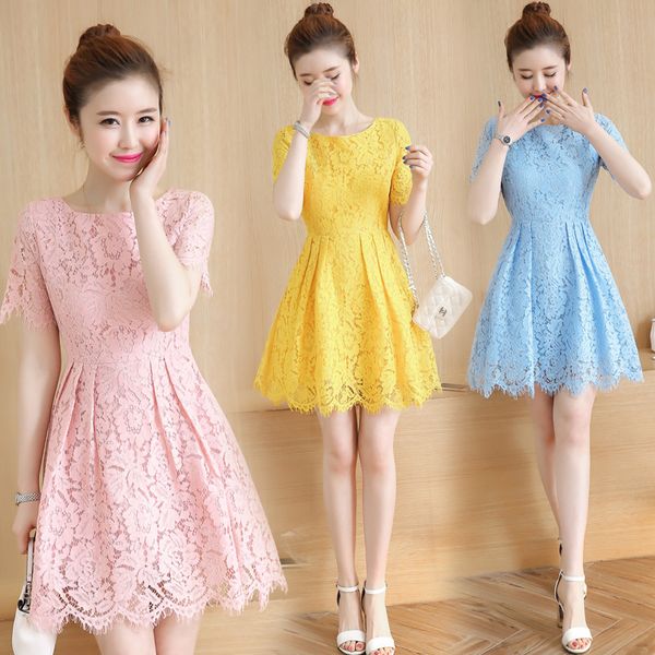 kj161 korean summer new women's fashion slim short-sleeved skirts female mid waist lace shirts robe de femme, Black
kj161 korean summer new women's fashion slim short-sleeved skirts female mid waist lace shirts robe de femme, Black
