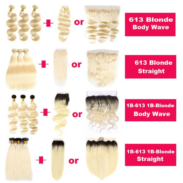 blonde 1b/blonde brazilian virgin human hair extension 613 1b-613 straight body wave ombre hair bundle deals with closure frontal hair weave, Black
blonde 1b/blonde brazilian virgin human hair extension 613 1b-613 straight body wave ombre hair bundle deals with closure frontal hair weave, Black
