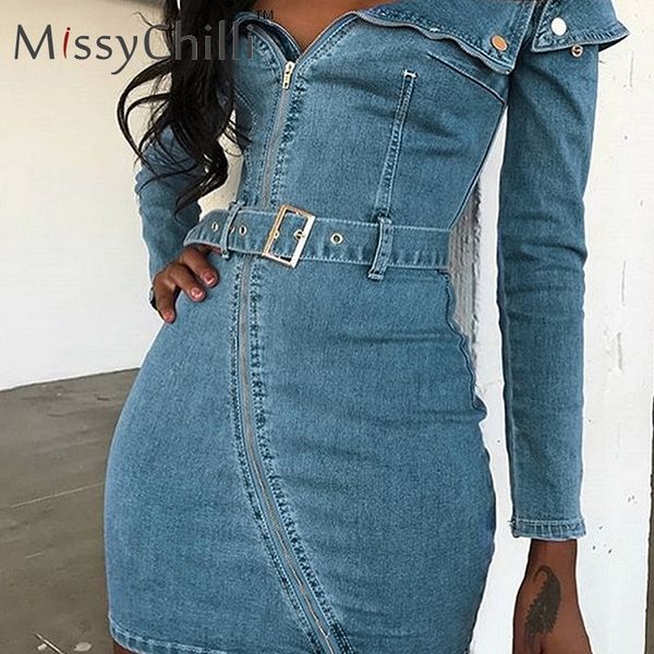 missychilli vintage off shoulder jeans dresses women long sleeve buckle belt bodycon denim dress winter elegant party dress, Black;gray
missychilli vintage off shoulder jeans dresses women long sleeve buckle belt bodycon denim dress winter elegant party dress, Black;gray