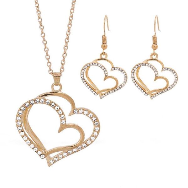 wedding banquet wedding accessories double love heart shape earrings (gold, Silver
wedding banquet wedding accessories double love heart shape earrings (gold, Silver