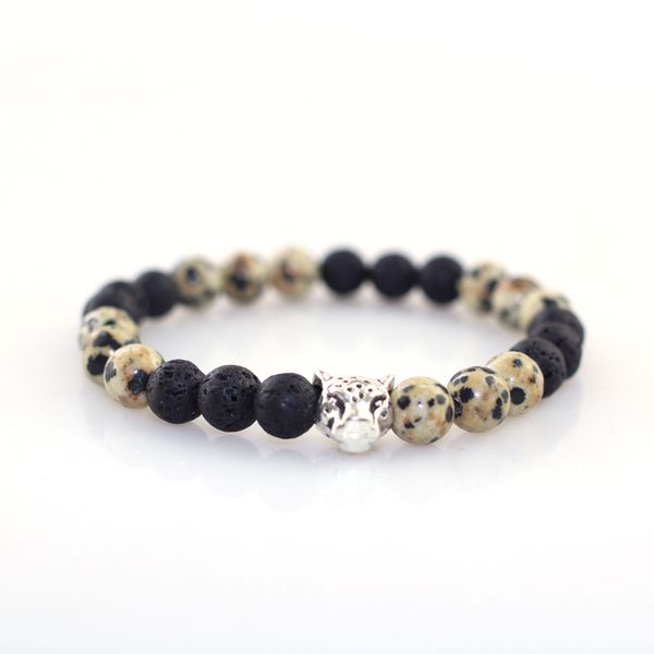 natural 8mm egg stone & black volcanic stone bead bracelet charm silver color leopard head bracelet jewlery men women
natural 8mm egg stone & black volcanic stone bead bracelet charm silver color leopard head bracelet jewlery men women