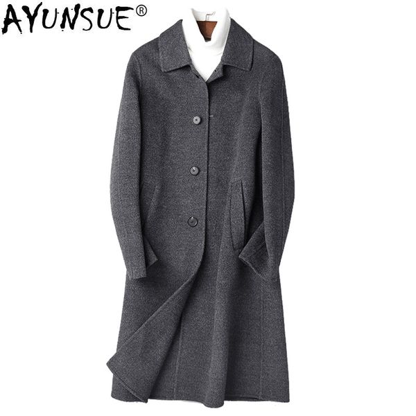 ayunsue 100% wool coat autumn winter jacket men handmade double-sided woolen coats streetwear long jackets abrigo hombre my1407, Black
ayunsue 100% wool coat autumn winter jacket men handmade double-sided woolen coats streetwear long jackets abrigo hombre my1407, Black