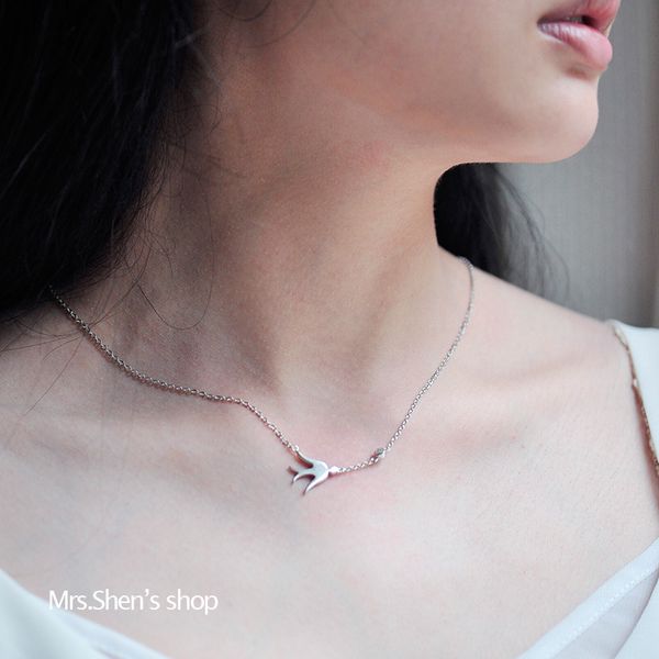 animal necklace 925 sterling silver simple lovely swallow zircon smooth charm necklace 2018 new wholesale
animal necklace 925 sterling silver simple lovely swallow zircon smooth charm necklace 2018 new wholesale