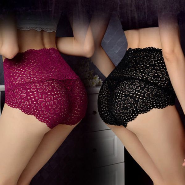 high waist women's lace briefs panties underwear slimming pantie underpants lingerie knickers, Black;pink
high waist women's lace briefs panties underwear slimming pantie underpants lingerie knickers, Black;pink