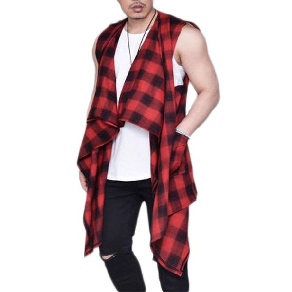 irregular plaid vest shirt cardigan men sleeveless waistcoat fashion hip hop open stitch shirts with pockets summer streetwear, Black;white
irregular plaid vest shirt cardigan men sleeveless waistcoat fashion hip hop open stitch shirts with pockets summer streetwear, Black;white