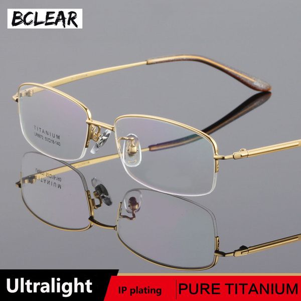 bclear 2018 new fashion spectacle frame men myopic titanium ultra light optical glasses business male myopia half-rim eyeglasses, Silver
bclear 2018 new fashion spectacle frame men myopic titanium ultra light optical glasses business male myopia half-rim eyeglasses, Silver