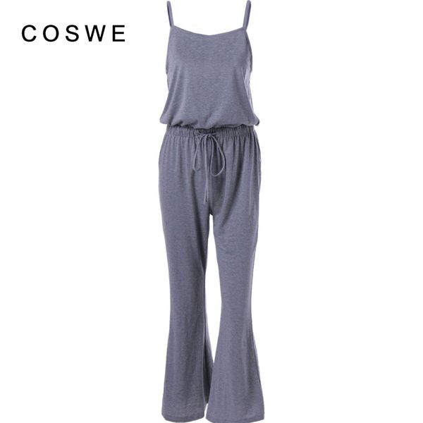 coswe casual solid bodysuit sleeveless crew neck long playsuits summer women's rompers jumpsuit, Black;white
coswe casual solid bodysuit sleeveless crew neck long playsuits summer women's rompers jumpsuit, Black;white