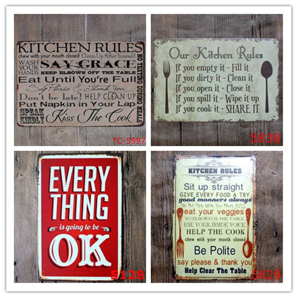 50pcs poem funny family life kitchen rule quote metal painting store vintage posters wall art decor
50pcs poem funny family life kitchen rule quote metal painting store vintage posters wall art decor