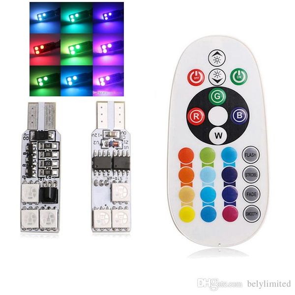 10 sets new rgb remote control t10 led light bulb 6smd5050 led light bulb, car and remote control.
10 sets new rgb remote control t10 led light bulb 6smd5050 led light bulb, car and remote control.