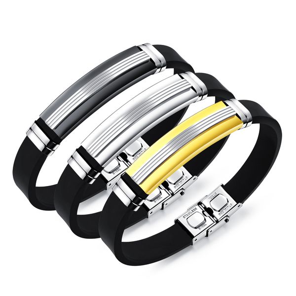 silicone bracelet men women stainless classic personalized thin wristband id bracelet gift jewelry adjustable size ph1252, Black
silicone bracelet men women stainless classic personalized thin wristband id bracelet gift jewelry adjustable size ph1252, Black