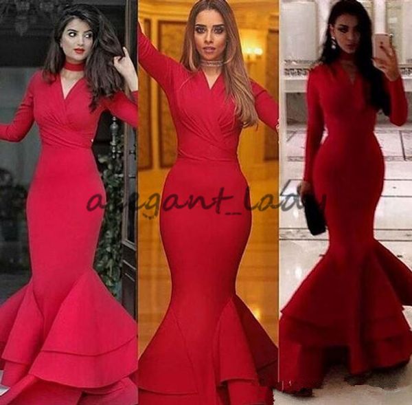 kim kardashian mermaid evening formal dresses with sleeves 2018 v-neck ruffles train plus size fishtail red prom celebrity dress, Black;red
kim kardashian mermaid evening formal dresses with sleeves 2018 v-neck ruffles train plus size fishtail red prom celebrity dress, Black;red