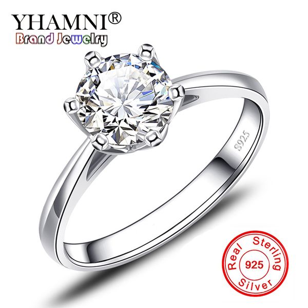 yhamni original 100% solid 925 silver rings classic 1 carat 6mm sona cz zircon wedding jewelry gift for women yxr040, Slivery;golden
yhamni original 100% solid 925 silver rings classic 1 carat 6mm sona cz zircon wedding jewelry gift for women yxr040, Slivery;golden