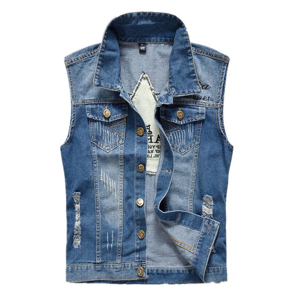 aboorun plus size mens denim vest distressed patchwork sleeveless jackets male single breasted waistcoat yc1326, Black;white
aboorun plus size mens denim vest distressed patchwork sleeveless jackets male single breasted waistcoat yc1326, Black;white