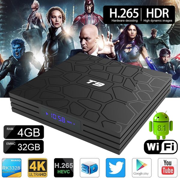 1 Piece!! T9 Android 8.1 TV Box RK3328 Quad Core 4GB Ram 32GB Rom Smart Media Player Support 2.4G Wifi Better MX10 H96 Max Pro Plus
1 Piece!! T9 Android 8.1 TV Box RK3328 Quad Core 4GB Ram 32GB Rom Smart Media Player Support 2.4G Wifi Better MX10 H96 Max Pro Plus