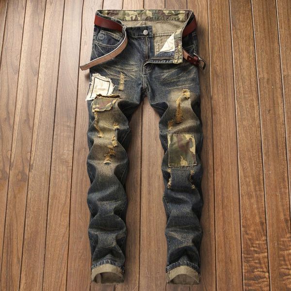 new fashion mens jeans 2018 patchwork spliced ripped denim pants jeans male straight slim patch beggar hole silm masculino, Blue
new fashion mens jeans 2018 patchwork spliced ripped denim pants jeans male straight slim patch beggar hole silm masculino, Blue