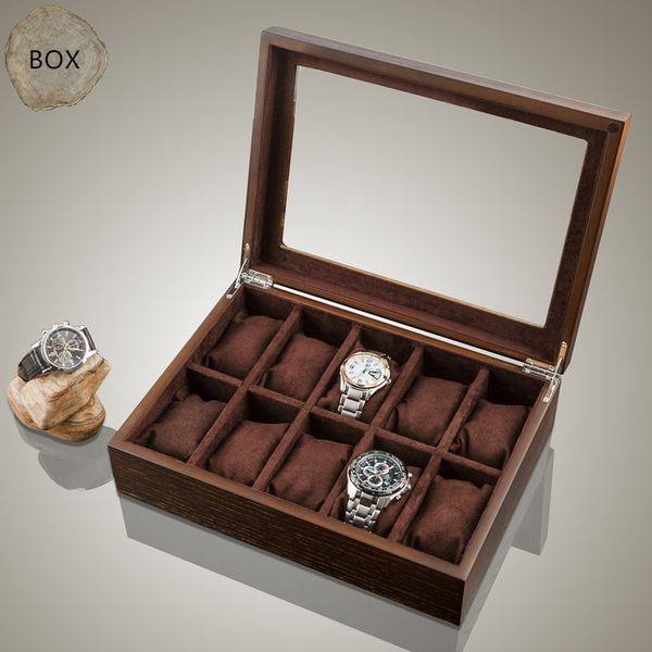 10 grids wood watch box new brown/yellow watch storage box with window display gift case c040, Black;blue
10 grids wood watch box new brown/yellow watch storage box with window display gift case c040, Black;blue