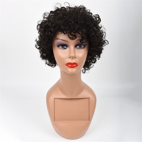 short kinky curly human hair wigs for women brazilian remy full lace front wig for black women, Black;brown
short kinky curly human hair wigs for women brazilian remy full lace front wig for black women, Black;brown
