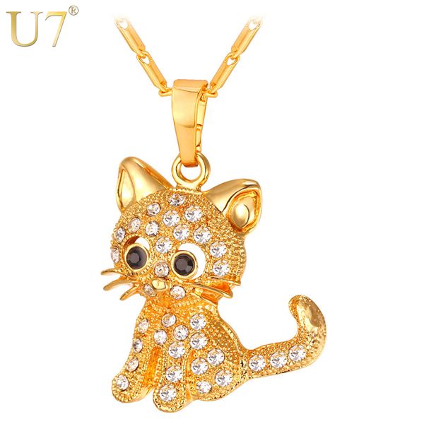 whole saleu7 brand cute cat pendants & chain gold/silver color rhinestone crystal 2017 animal women jewellery cat necklaces gift p1027
whole saleu7 brand cute cat pendants & chain gold/silver color rhinestone crystal 2017 animal women jewellery cat necklaces gift p1027