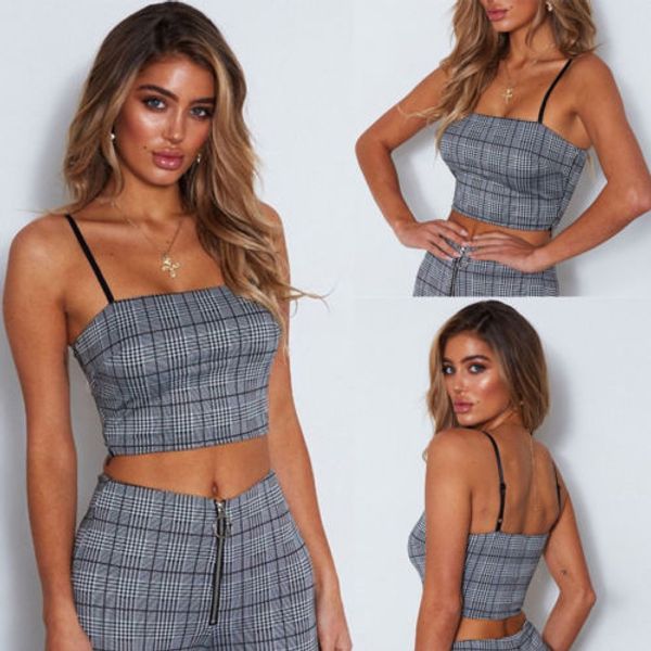 women's sleeveless blouse 2018 new summer plaid bralette cut-out blouse crop bras bustier clubwear s-l, White
women's sleeveless blouse 2018 new summer plaid bralette cut-out blouse crop bras bustier clubwear s-l, White
