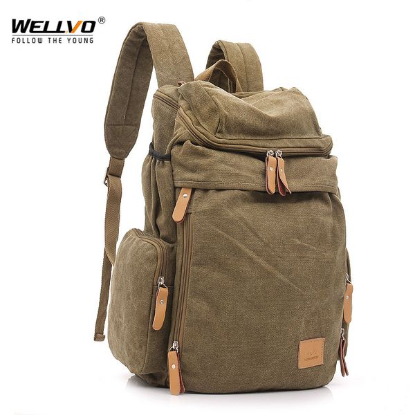 wellvo canvas large capacity travel backpacks men outdoor camping bag casual bucket bags xa25zc
wellvo canvas large capacity travel backpacks men outdoor camping bag casual bucket bags xa25zc