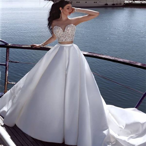 said mhamad two-piece wedding dress jewel neck lace applique see through long sleeve a-line bridal gown plus size wedding dresses, White
said mhamad two-piece wedding dress jewel neck lace applique see through long sleeve a-line bridal gown plus size wedding dresses, White