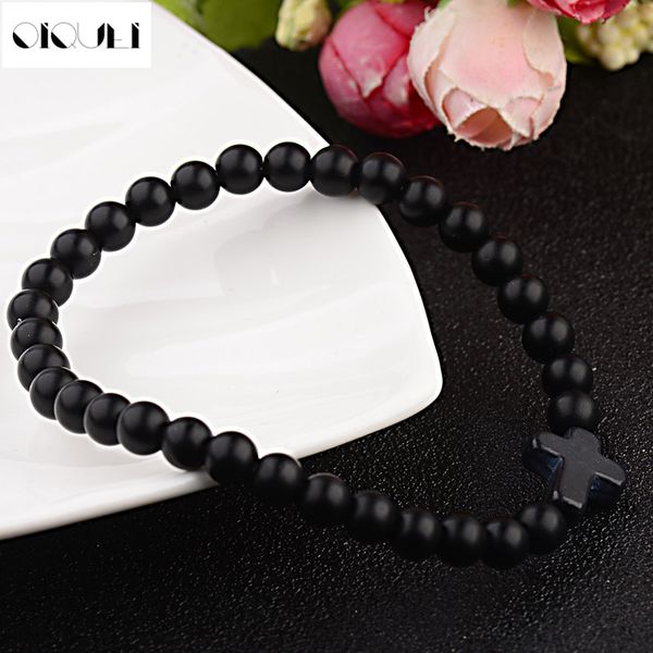 oiquei fashion 6mm matte onyx stone cross yoga beaded bracelet men boyfriend gift jewelry man's wristband pulseiras masculina, Black
oiquei fashion 6mm matte onyx stone cross yoga beaded bracelet men boyfriend gift jewelry man's wristband pulseiras masculina, Black