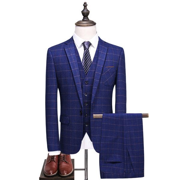 jacket+vest+pants) 2018 men suits fashion grid stripe men's slim fit business wedding suit men wedding suit s-3xl, White;black
jacket+vest+pants) 2018 men suits fashion grid stripe men's slim fit business wedding suit men wedding suit s-3xl, White;black