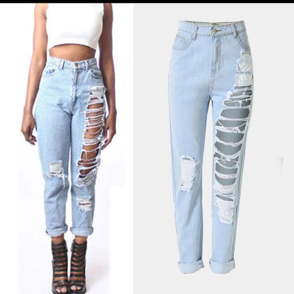 fashion hole denim jeans women high waist ankle-length vintage slim straight ripped denim pants trousers sale, Blue
fashion hole denim jeans women high waist ankle-length vintage slim straight ripped denim pants trousers sale, Blue