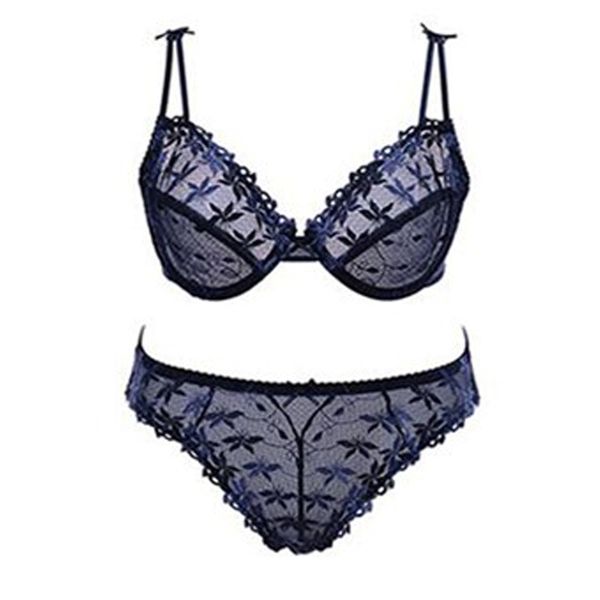 women's bra blue ultra thin bras panties 2pcs set perspective floral lace lingerie underwear set gift s505b, Red;black
women's bra blue ultra thin bras panties 2pcs set perspective floral lace lingerie underwear set gift s505b, Red;black