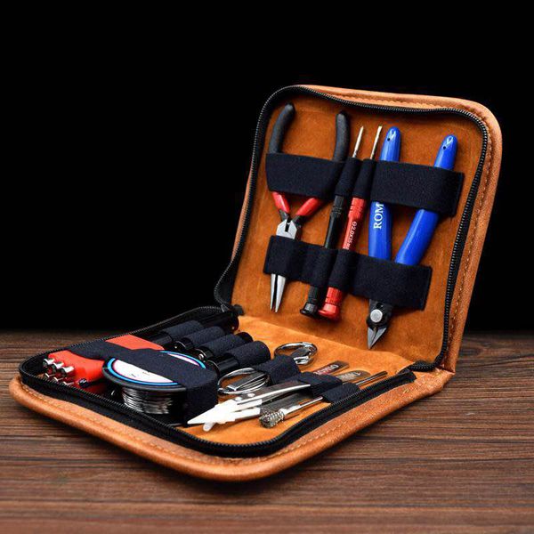 

ROMIO Tool Kit Vapor RBA RDA Ecig Tools Kit DIY Tool Bag For E Cigarette RDA RBA Vaporizer Atomizer Coil Designer DHL Free