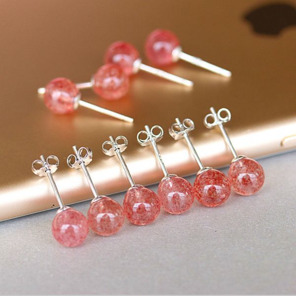 s925 pure sterling silver natural quartz stud earrings for women pink strawberry 6mm beads stone earrings fashion jewelry, Golden;silver
s925 pure sterling silver natural quartz stud earrings for women pink strawberry 6mm beads stone earrings fashion jewelry, Golden;silver