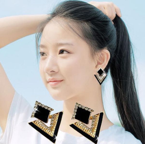 10pairs brincos colorful enamel rhinestone party earring geometric drop triangle earrings for women fashion accessories jewelry, Golden;silver
10pairs brincos colorful enamel rhinestone party earring geometric drop triangle earrings for women fashion accessories jewelry, Golden;silver