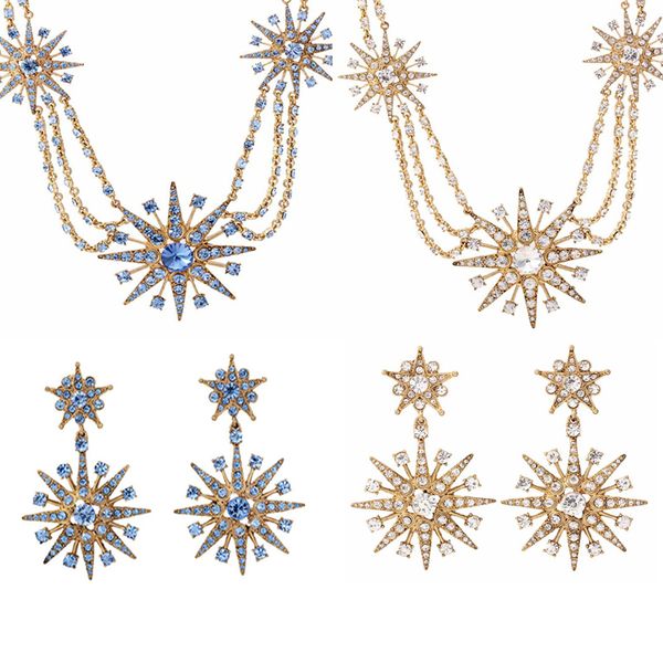 csxjd luxury design marine wind crystal necklace earrings vintage women's jewelry, Silver
csxjd luxury design marine wind crystal necklace earrings vintage women's jewelry, Silver