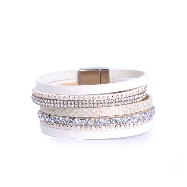 new fashion many colors multi-layer pu leather bracelet rhinestone beads magnetic clasp women wrap masculina bijoux bracelet, Golden;silver
new fashion many colors multi-layer pu leather bracelet rhinestone beads magnetic clasp women wrap masculina bijoux bracelet, Golden;silver